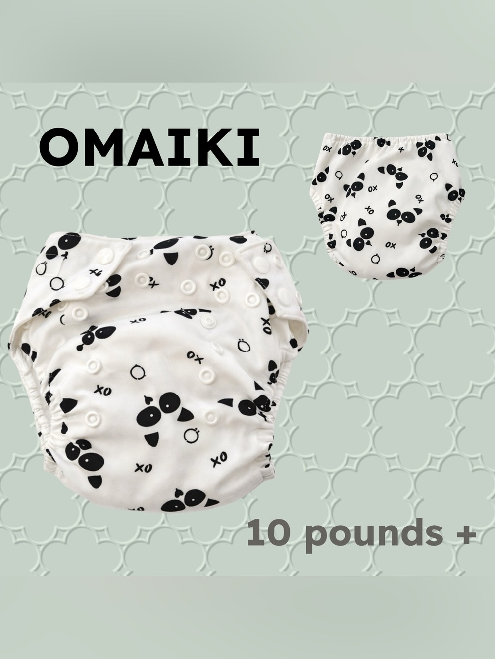 🇨🇦👍GUC OMAIKI | 10 lbs + | Unisex Panda Print pocket Cloth Diaper ‼️read